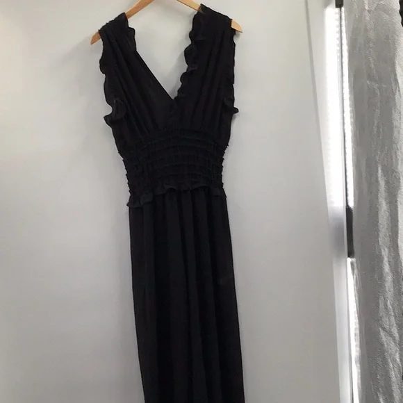 Max Studio Black Ruched Ruffled  romper - Picture 10 of 10